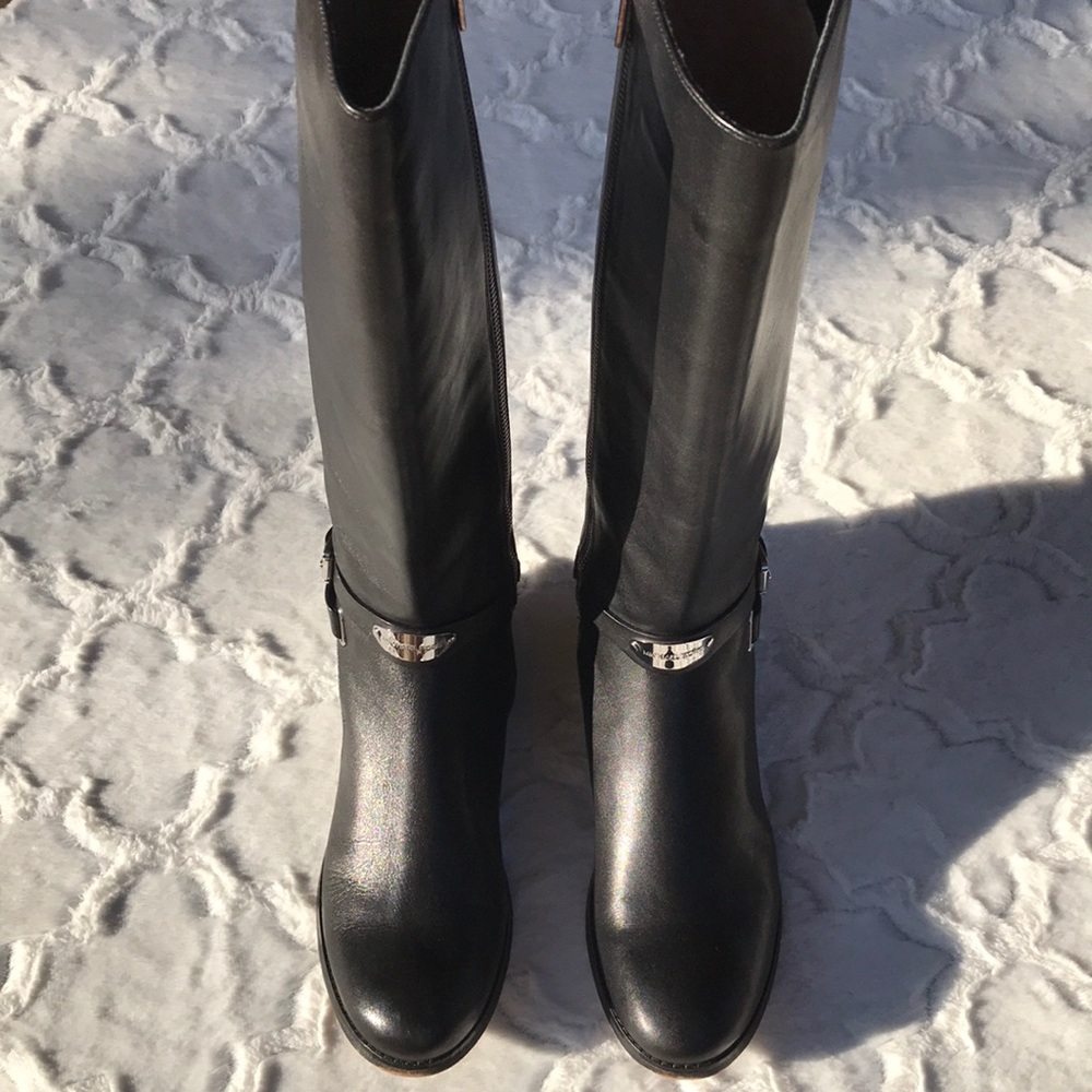 Michael Kors Black Leather Riding Boots 9 1/2